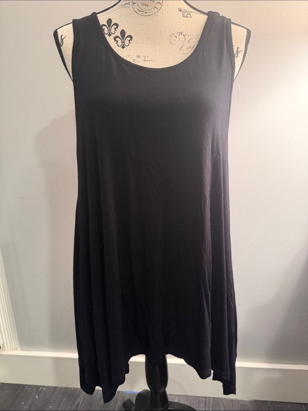 West Kei Black XL Handkerchief-Hem Tank Top tank dress concert wear